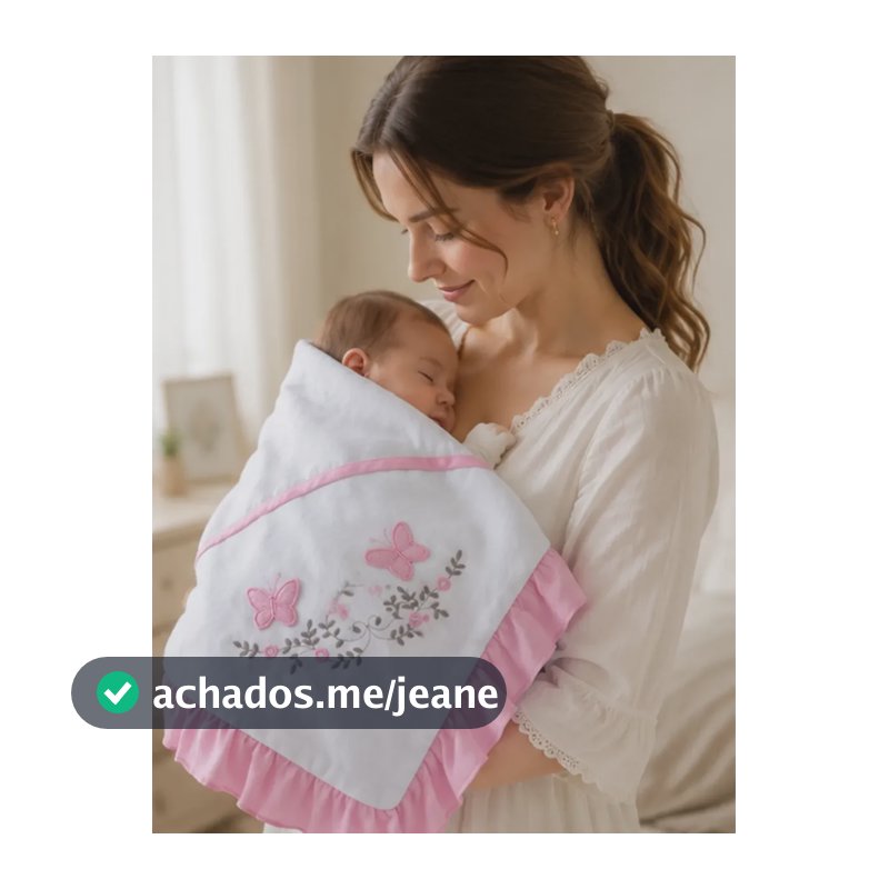 Manta De Bebê Com Babado Menino Menina Recém Nascido Macia Animais Rosa