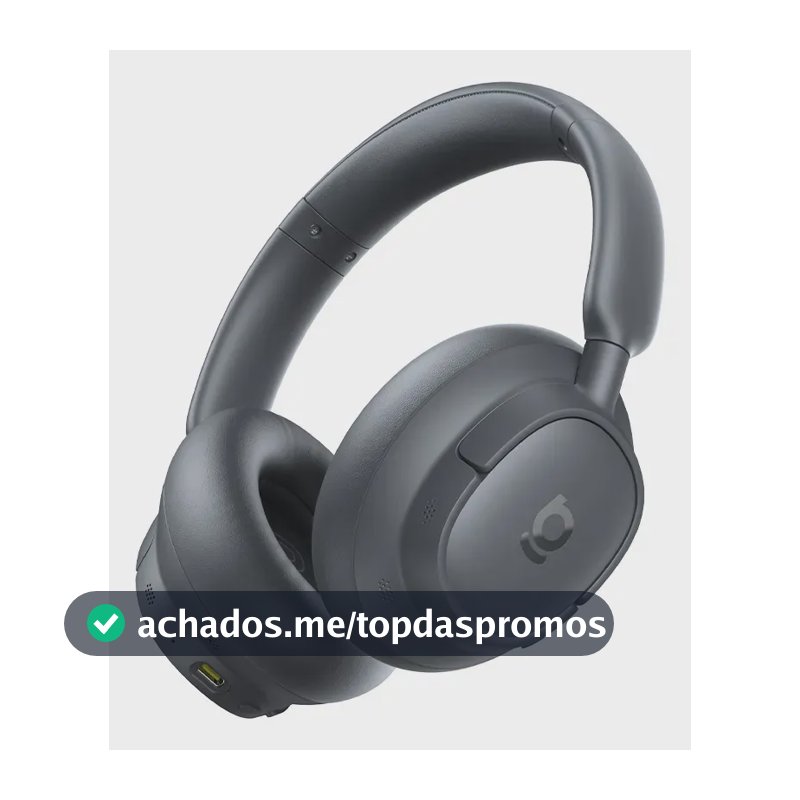 Headphone Baseus Bass BH1 NC Cinza com ANC, Áudio Hi-Res e até 80h de Bateria