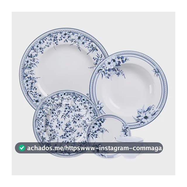 Aparelho De Jantar Tramontina Azzura Em Porcelana Decorada 2 Cor Branco