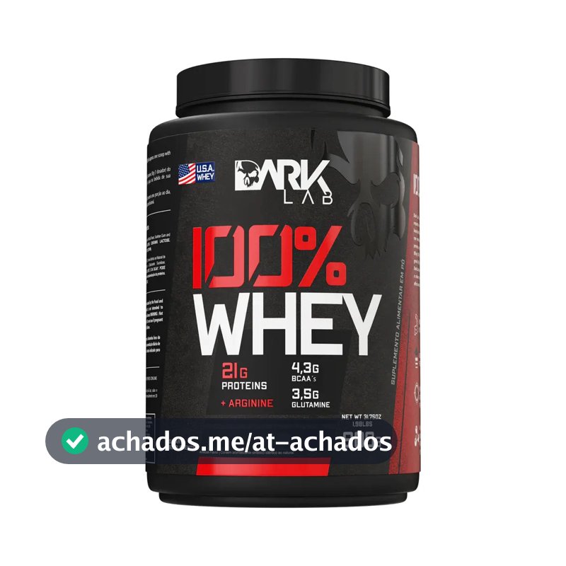 100% Whey Protein 900g Sabores - Dark Lab Sabor Morango