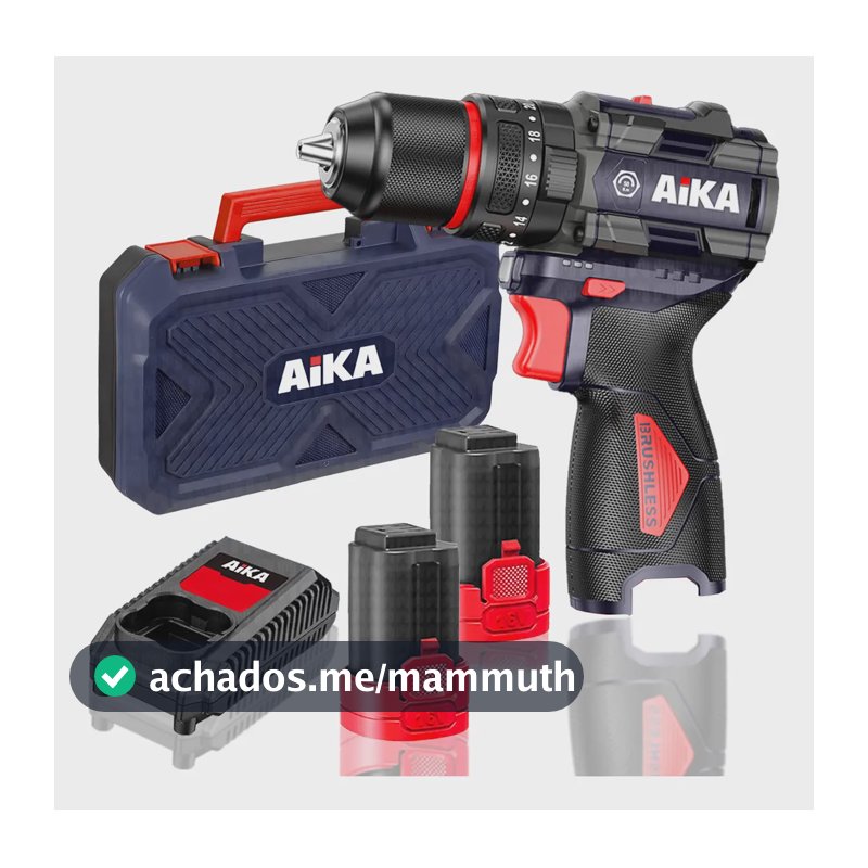 Furadeira Parafusadeira Impacto Aika 16v Ad-dr10a 2 Baterias