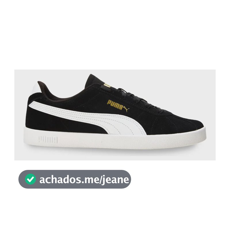 Tênis Masculino E Feminino Club Ii Puma Puma Black-puma White-puma Gold Geométrico 41 Br