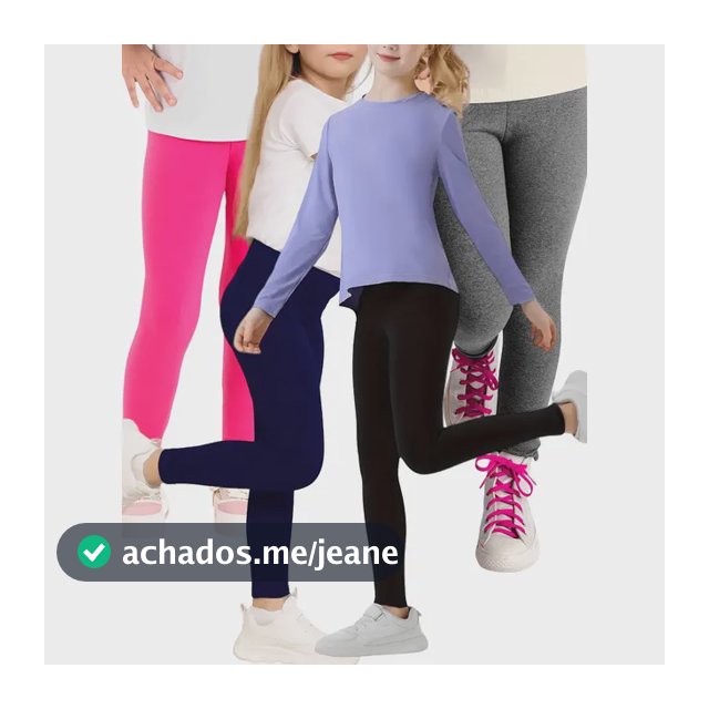 Kit 4 Calça Legging Infantil Menina Algodão Leg Lisa escolar