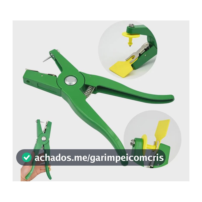 Alicate Aplicador de Brinco para Bovinos, Suínos, Ovinos e Caprinos Verde
