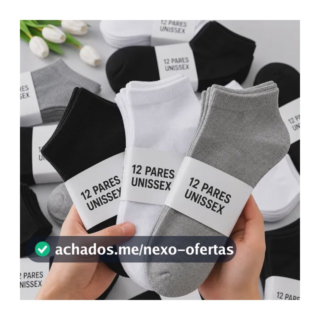 Kit 12 Pares Meia Soquete Curta Macia 30 Ao 46 Premium Full