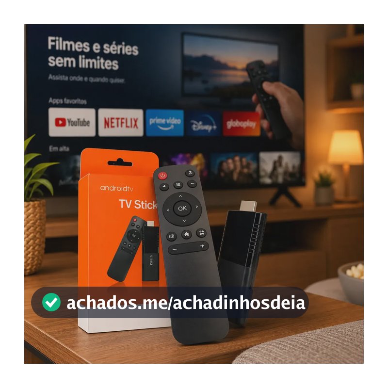 Tv Stick 4k Android Chromecast Smart Hdmi Wifi Ao Vivo Preto Padrão