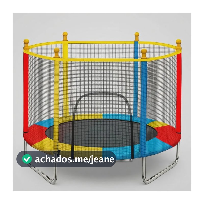 Cama Elástica Zippy Toys Pula Pula Colorido com Rede de Proteção 1,3 m