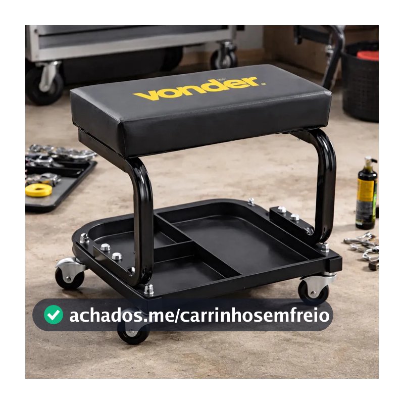 Banqueta Fixa Com Assento Para Mecânico Vonder 3579110000 Cor Preto