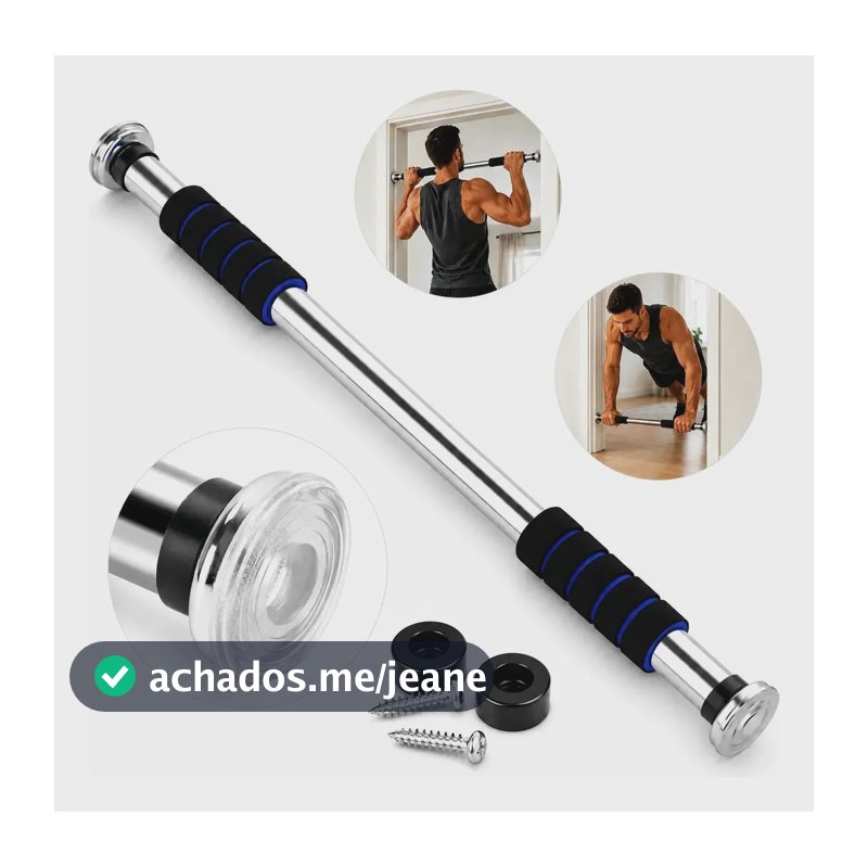 Barra De Fitness Ajustável Para Porta Fixa Sotcar, Comprimen Preto