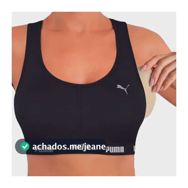 Top Puma C/ Bojo Removível Alta Sustentação Academia Fitness