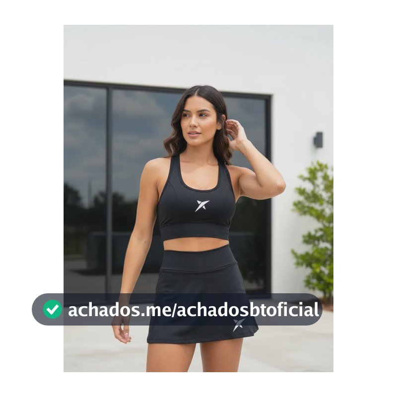 Top Esportivo Drop Shot Estrela 1.0 Beach Tennis Preto Logo Gg