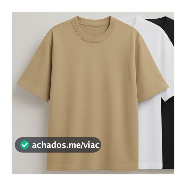 Kit 3 Oversized Masculina Stretwear Básica Lisa Premium
