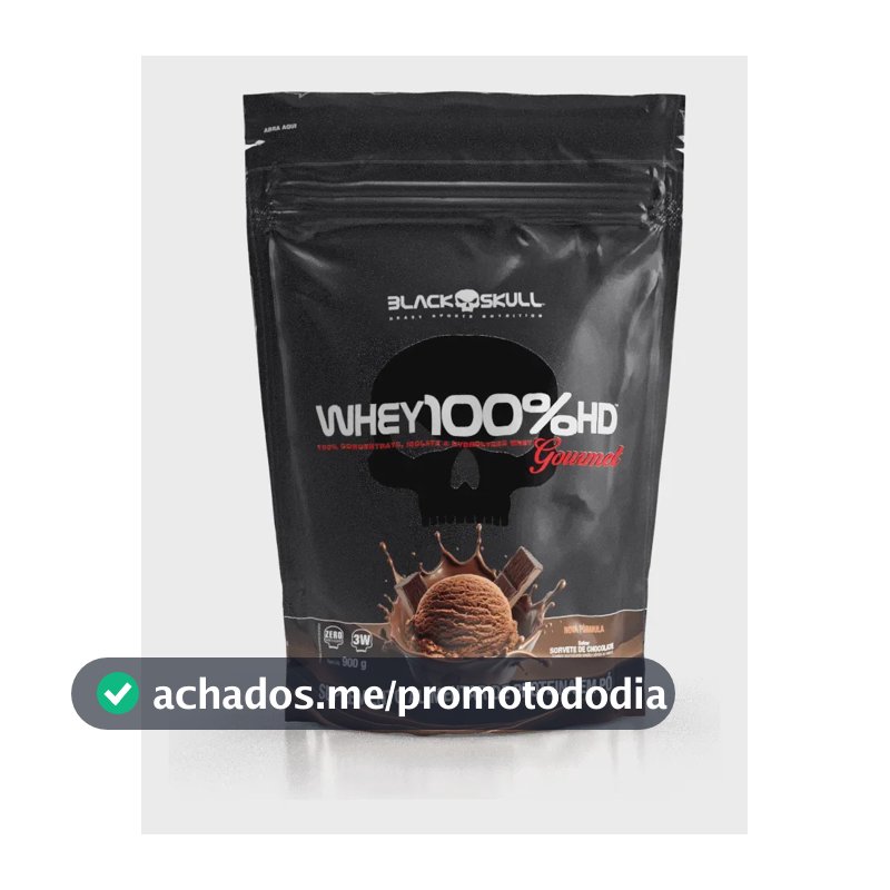 Whey 100%hd Gourmet 900g Refil Black Skull Sabor Chocolate