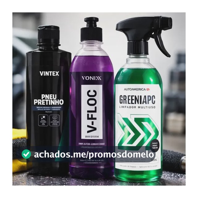 Kit Limpeza Automotiva - Pneu Pretinho + Green Apc + V Floc