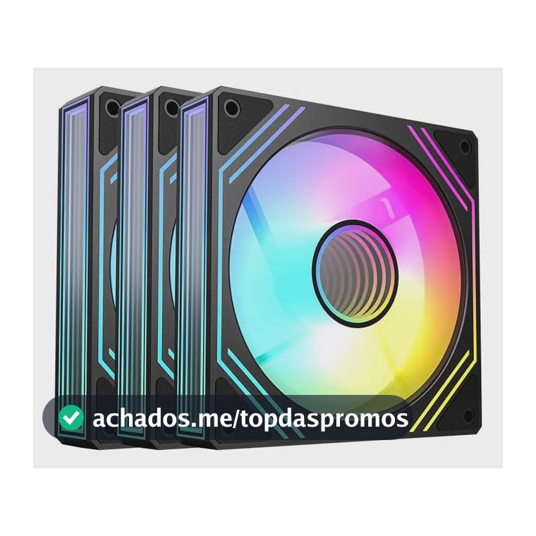 Kit Ventoinhas Acegeek Neon Argb 3x120mm Preto Ag-neon3x1-bk