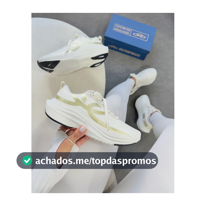 Tênis Olympikus Corre Feminino Trail Running Envio Full Off White / Dourado 35 Br