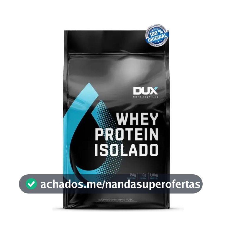 Whey Protein Isolado 1.8kg Dux Nutrition Refil 100% Sachê Sabor Cookies