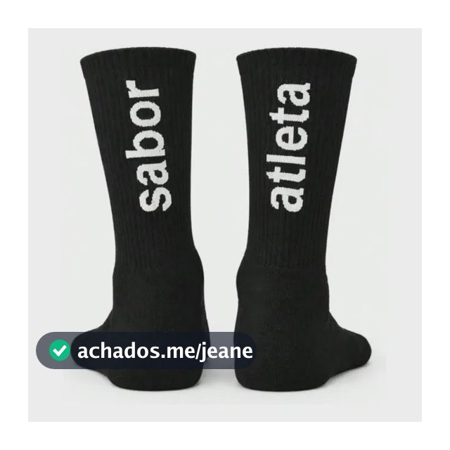 Meia Sabor Atleta Premium Algodão Treino Corrida Preto Un