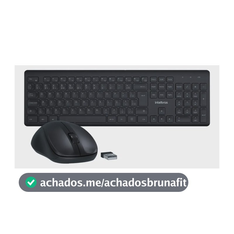 Kit Teclado e Mouse Sem Fio CSI50, 2.4GHz, ABNT2, Preto Intelbras