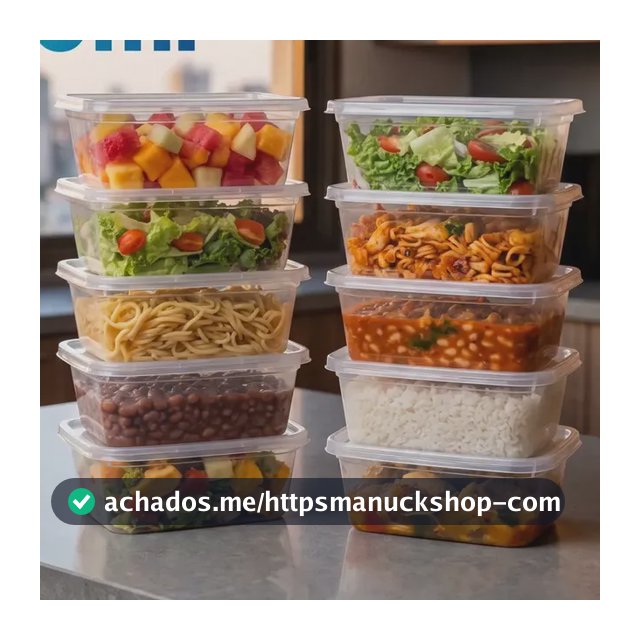 Kit 10 Potes 500ml Transparente Plástico Com Tampa De Encaixe Para Alimentos Marmita Fitness Reutilizável Apto Micro-ondas E Lava-louças Cozinha Geladeira Comida Mantimentos Ponte Lar Utilidades