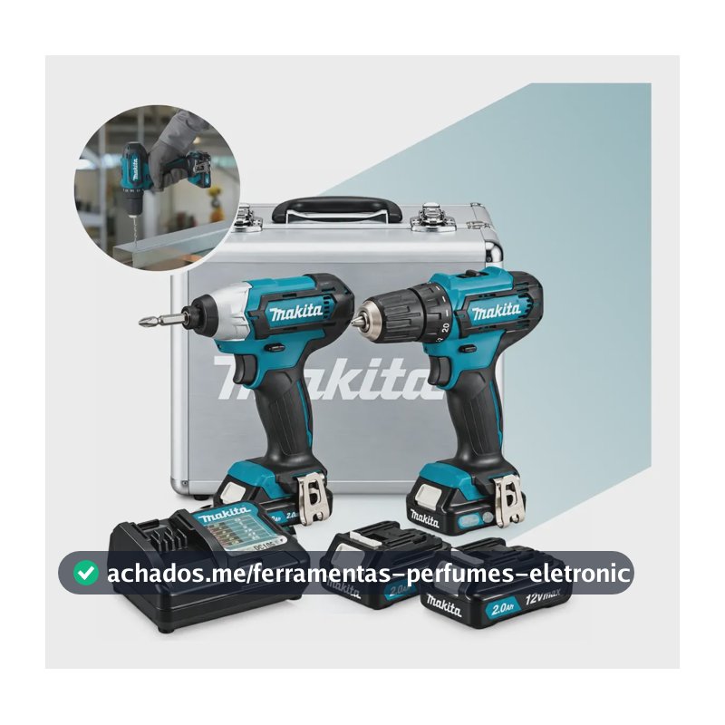Kit Parafusadeira Furadeira Makita Clx224sax 12v Com Maleta