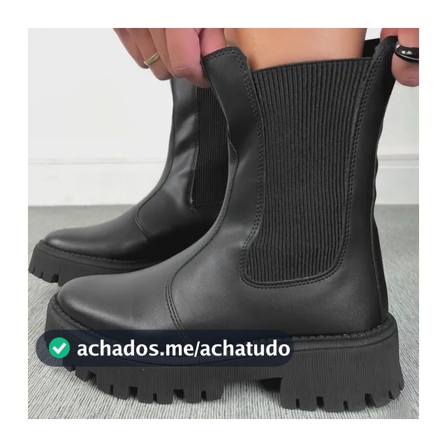 Bota Chelsea Feminina Plataforma Tratorada Blogueira Passway