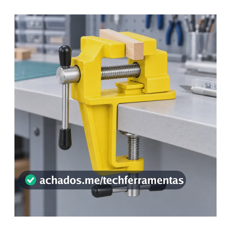 Mini Torno Morsa De Mesa Profissional Para Bancada Fixa Cinza