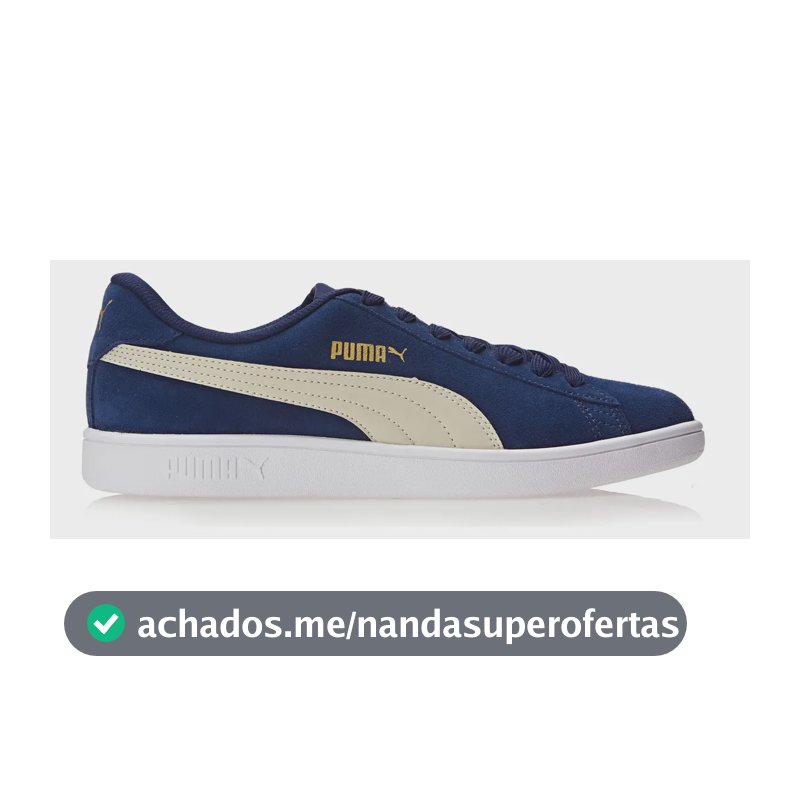 Tênis Masculino E Feminino Smash V2 Bdp Puma Peacoat-tapioca-puma Team Gold-puma White Liso 40