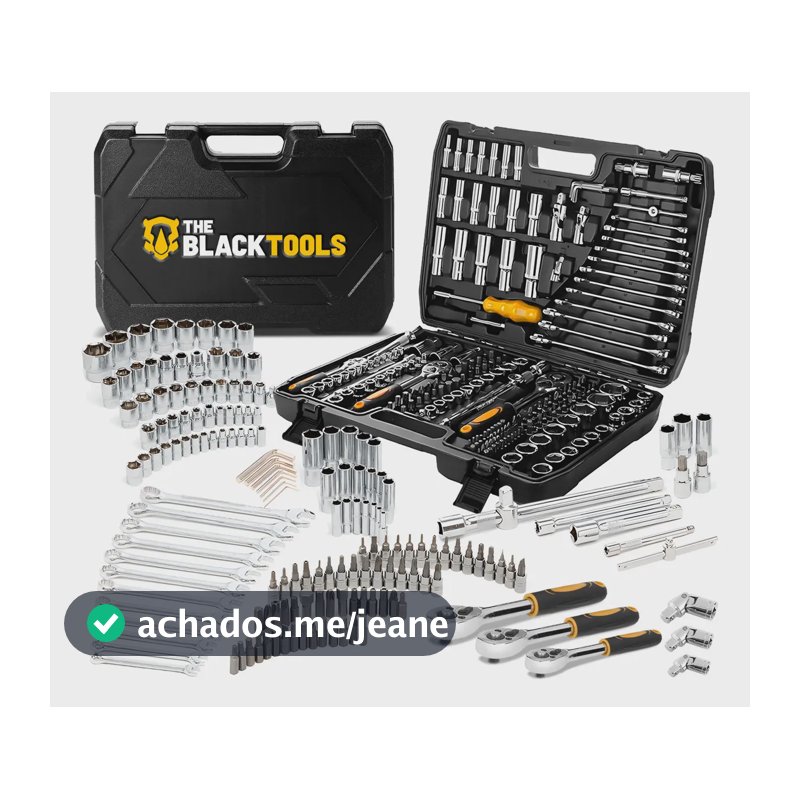 Jogo Soquetes Catracas Ferramentas Kit Chave 216 Peças Completa Oficina Master Maleta Tkf216 The Black Tools