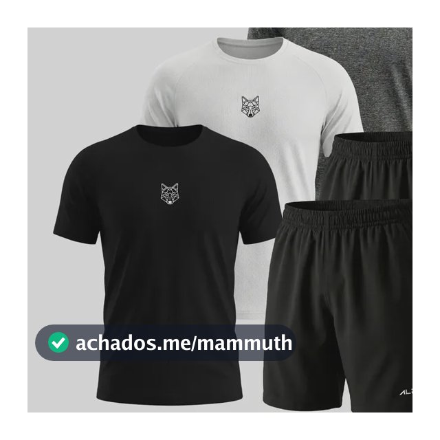 Kit 5 Peças Dry 3 Camisetas E 2 Bermudas Alpha
