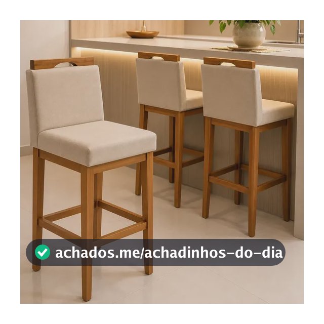 Kit 2 Banqueta Alta Cozinha  Balcão Encosto Madeira Bancada