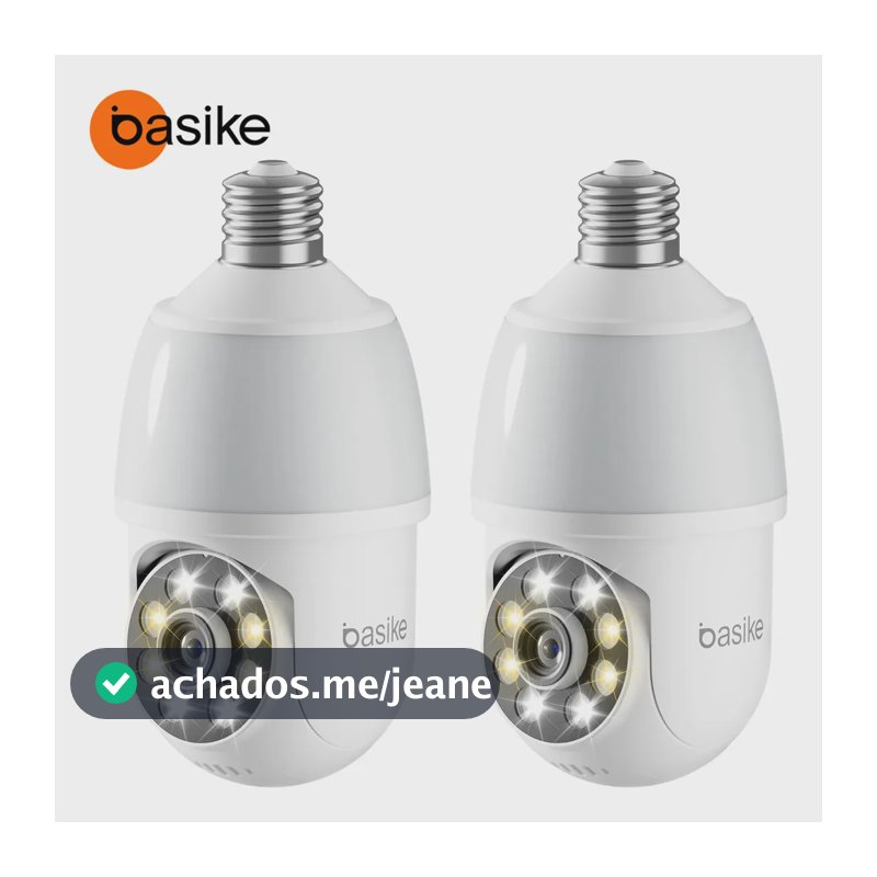 Kit 2 Câmeras Lâmpada Inteligente Seguranca Wifi Interna Com Luz Led, Ptz 360° Full Hd 1080p, App Icsee Soquete E27 Com Visão Noturna Áudio Bidirecional Câmera Residencial Fácil Instalação