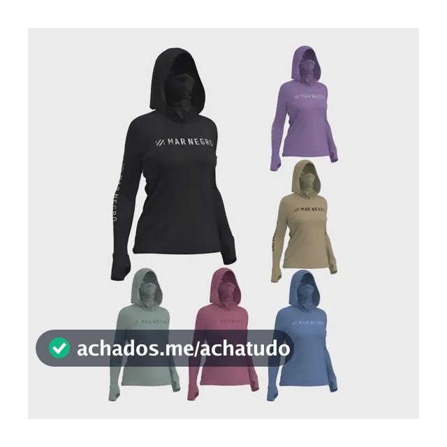 Camiseta De Pesca Feminina Mar Negro Com Capuz E Buff 360