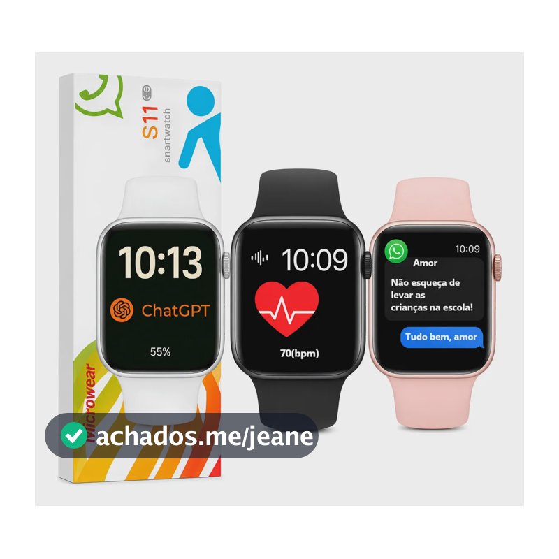 Relogio Smartwatch S11 Microwear Chatgpt Whatsap Gps Serie11 Preto Black