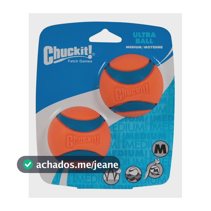 Bola Chuckit! Ultra Ball Cachorro Borracha Resistente Tamanho M 2 Unidades