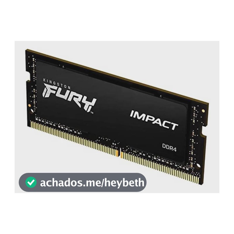 Memória RAM Para Notebook DDR4 8gb 3200Mhz CL20 Kingston Fury Impact KF432S20IB/8 Gamer Sodimm Preto