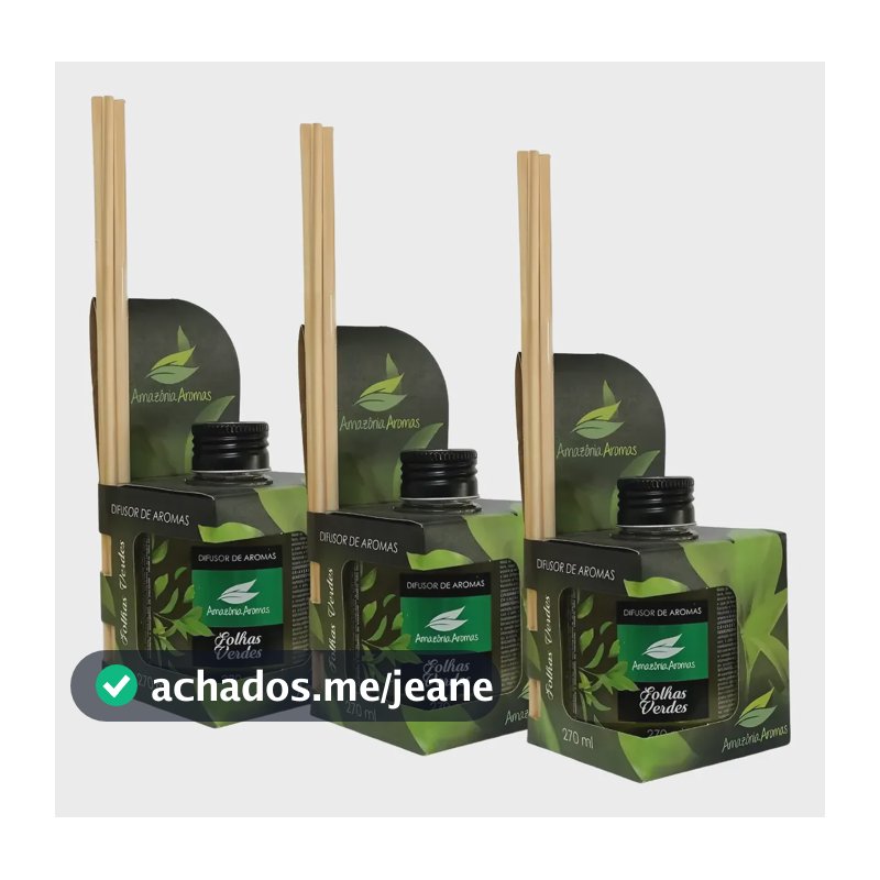Kit 3 Aromatizador Perfume Ambiente Difusor Folhas Verdes
