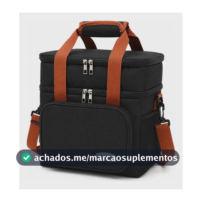 Bolsa Termica Marmita Lancheira Grande Alça Ombro Trabalho Academia Passeio Preto