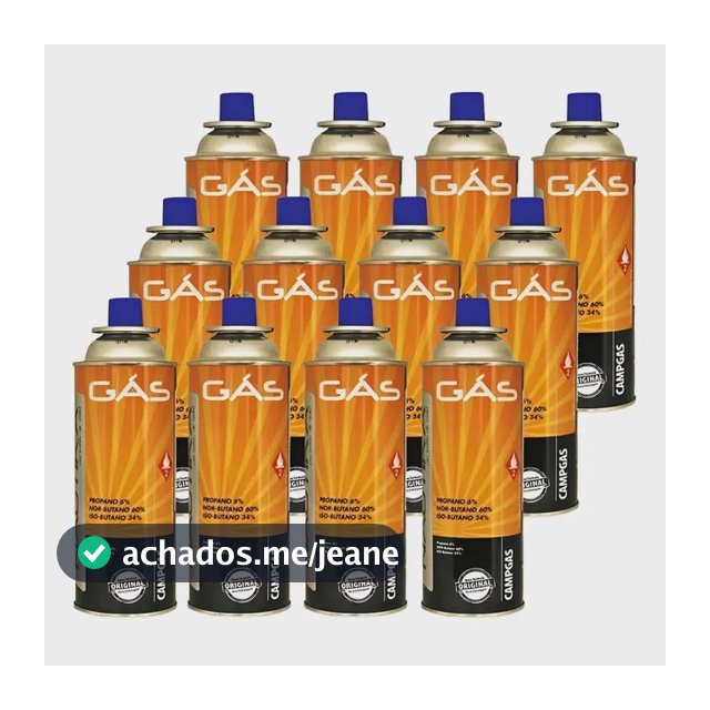 12 Latas Refil Gás Campgás Ntk 227g P/ Fogareiro Maçarico