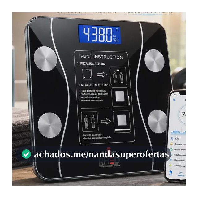 Balança Digital Bioimpedância Profissional smart imc 180kg Bluetooth Corporal Aparelho Alta Capacidade aplicativo App para Android e para IOS Balança De Banheiro Academia