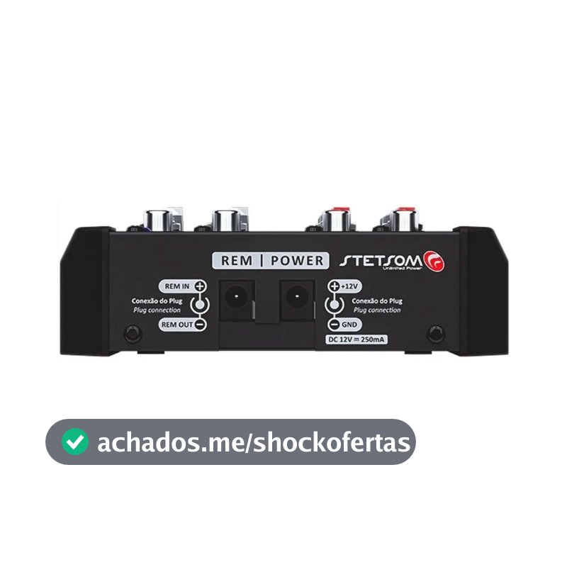 Mesa De Som Automotivo Stetsom Stm0602 12v 2 Canais Stereo Cor Preto