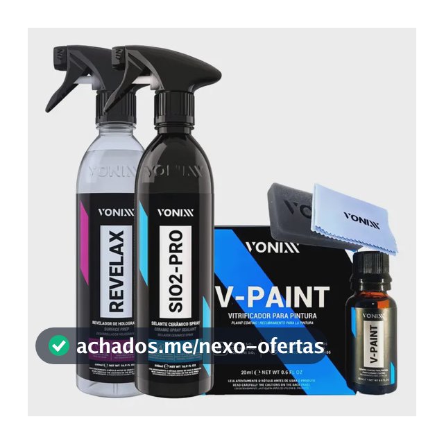 V-paint 20ml Vitrificador Automotivo + Sio2 Pro + Revelax