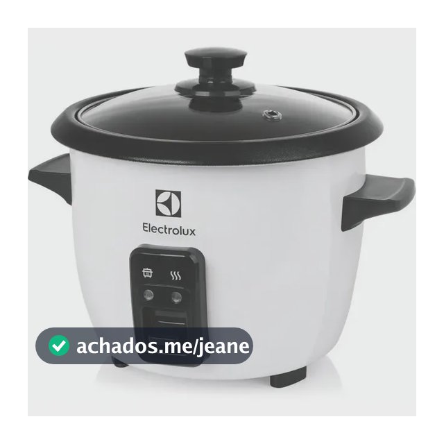Panela Elétrica Electrolux vapor arroz capacidade 1,3L 7 xícaras manter aquecido panela removível antiaderente tampa vidro RCB50 branca por Rita Lobo