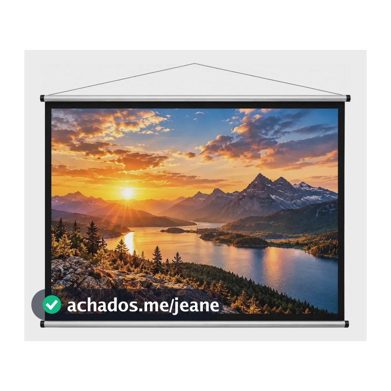 Tela C/ Cordinha 92 Polegadas P/ Projetor Datashow 194x122cm Nao Tem