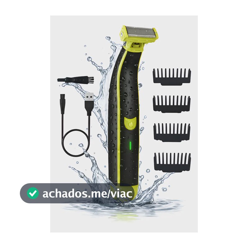 Aparador de Pelos Elétrico Lecom Prova D'Água Bivolt Barbear e Depilar