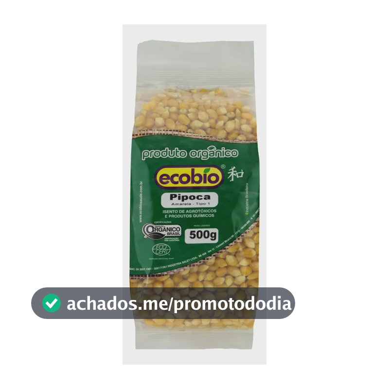 Milho para Pipoca Tipo 1 Orgânico Ecobio Pacote 500g