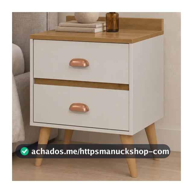 Mesa De Cabeceira Retrô Com 2 Gavetas Compacta Pés Palito
