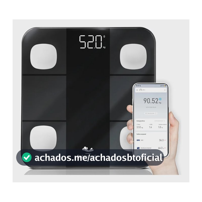 Balança Digital Corporal Bioimpedância Aplicativo Bluetooth Relaxmedic