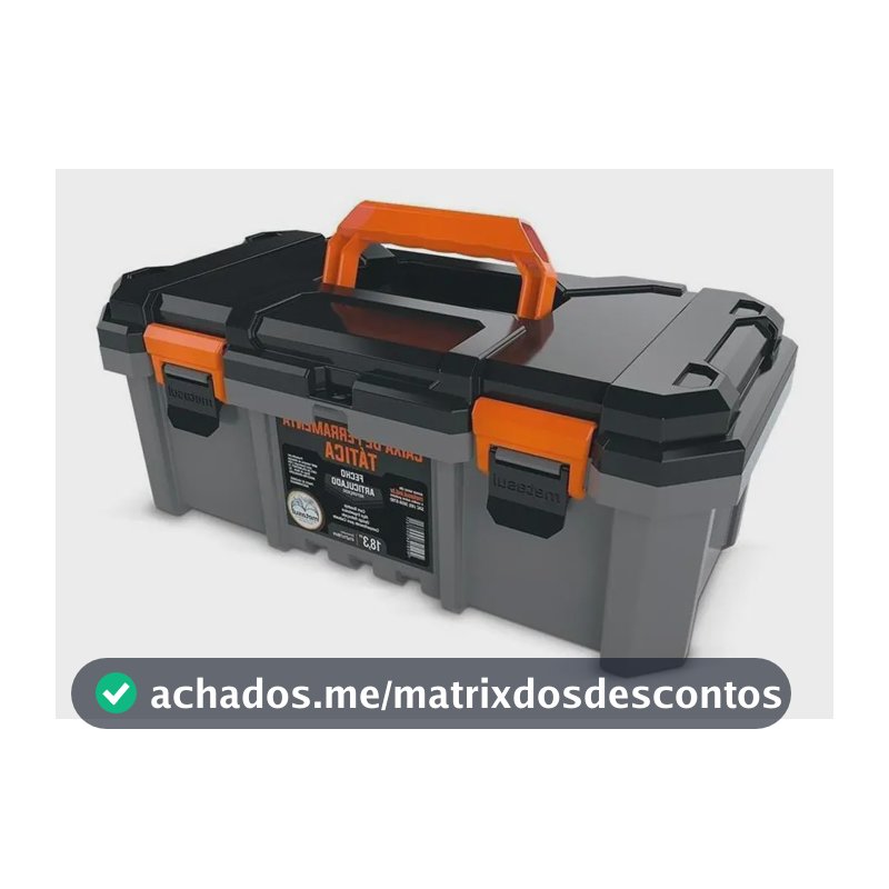 Caixa De Ferramentas Tática Cinza 18,3 Polegadas Metasul