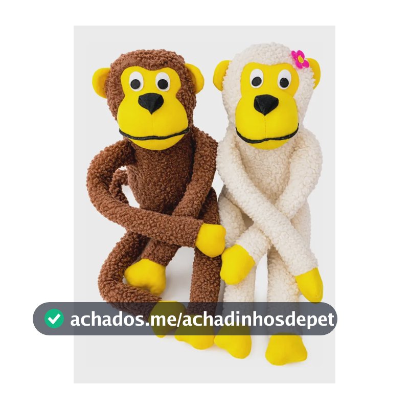 Kit 2 Pelúcia P/ Cachorro, Macaco E Macaca Apito Savana Pet